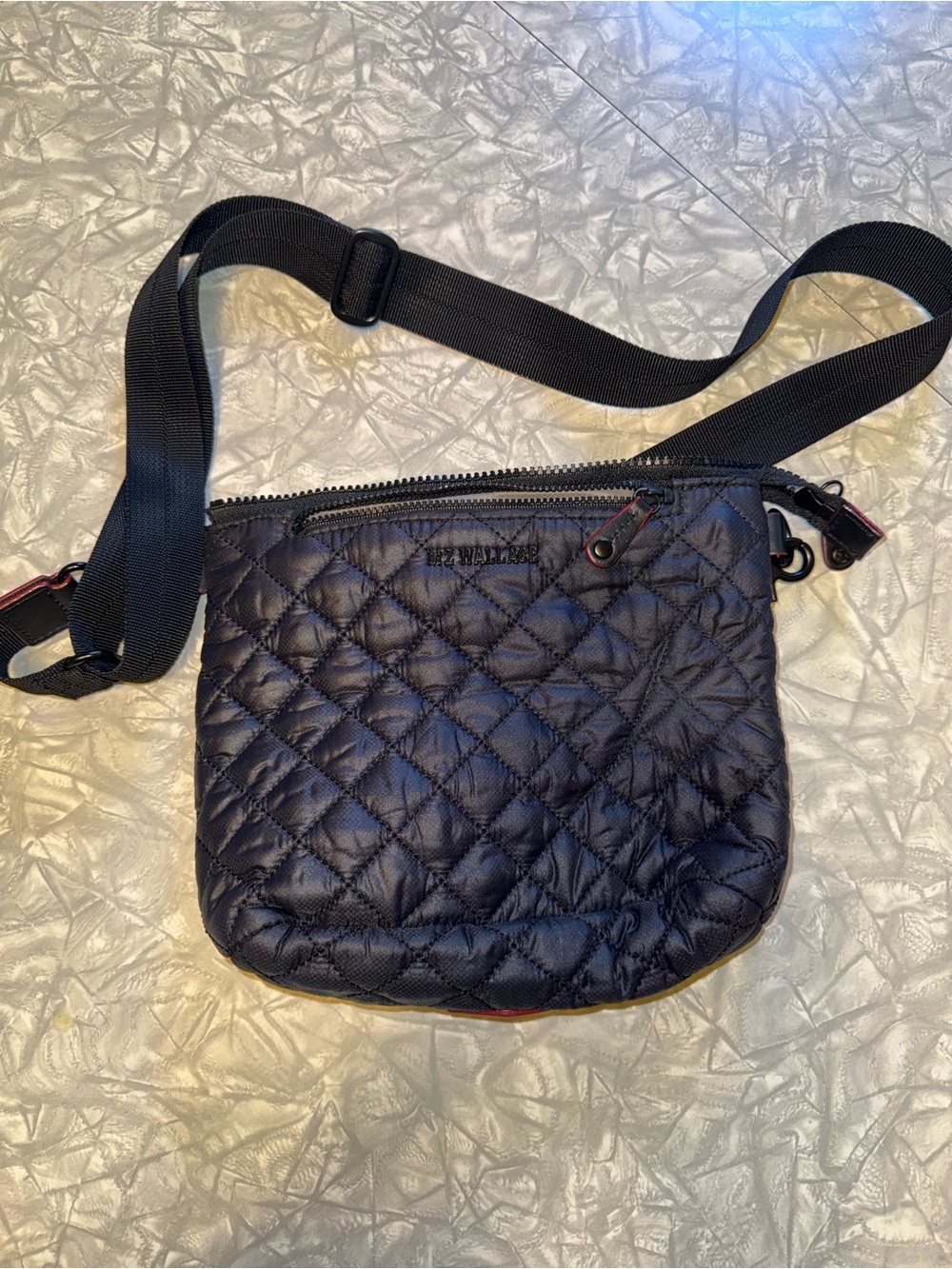 MZ Wallace Black Quilted Crossbody Bag